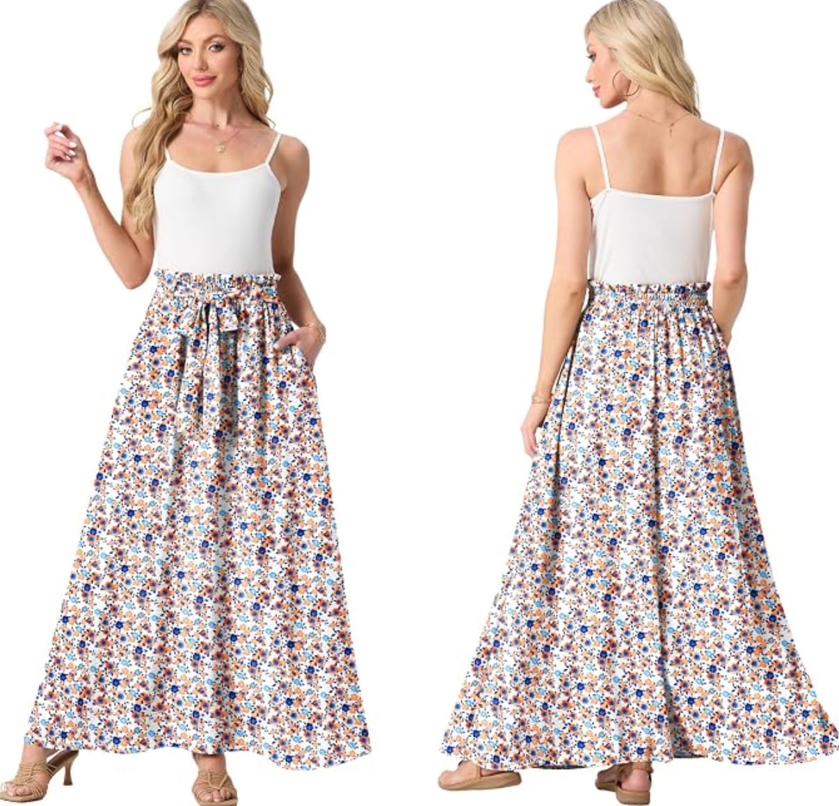 high waisted maxi dress with pockets lepuno