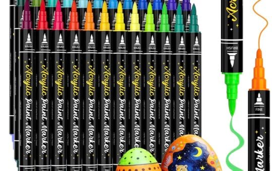 jr. white acrylic paint markers 36 count dual tip