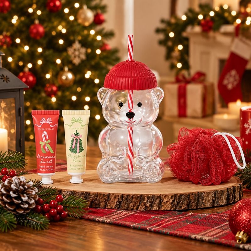 kohls bears cup on table with holiday decor