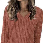 long sleeve vneck shirt noracora orange