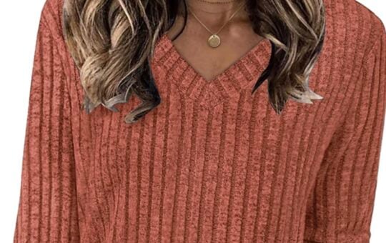 long sleeve vneck shirt noracora orange
