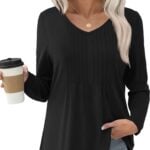 long sleeve vneck tunic top justfashionnow black