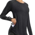 long sleeve workout top with zip pocket g gradual