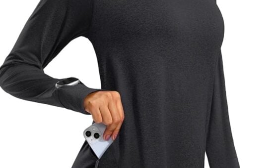 long sleeve workout top with zip pocket g gradual