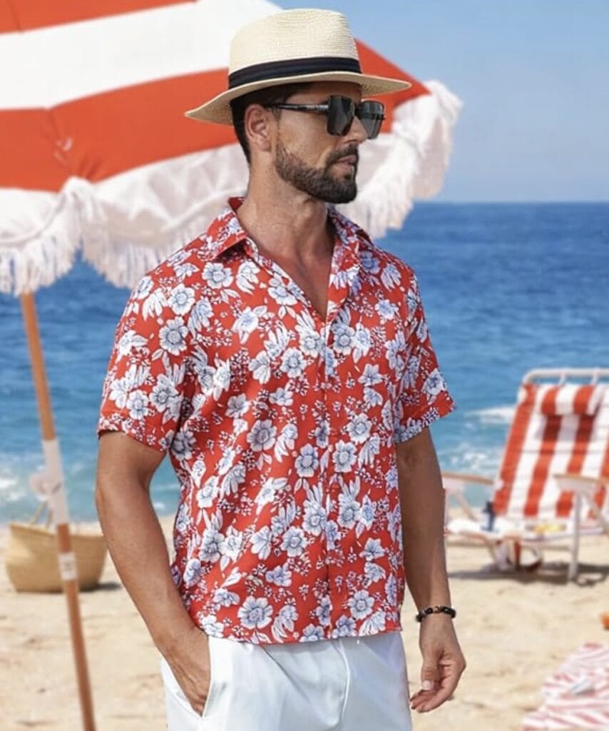 mens hawaiian shirt red floral gianzen brand mens hawaiian shirt red floral gianzen brand