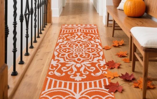 orange runner rug