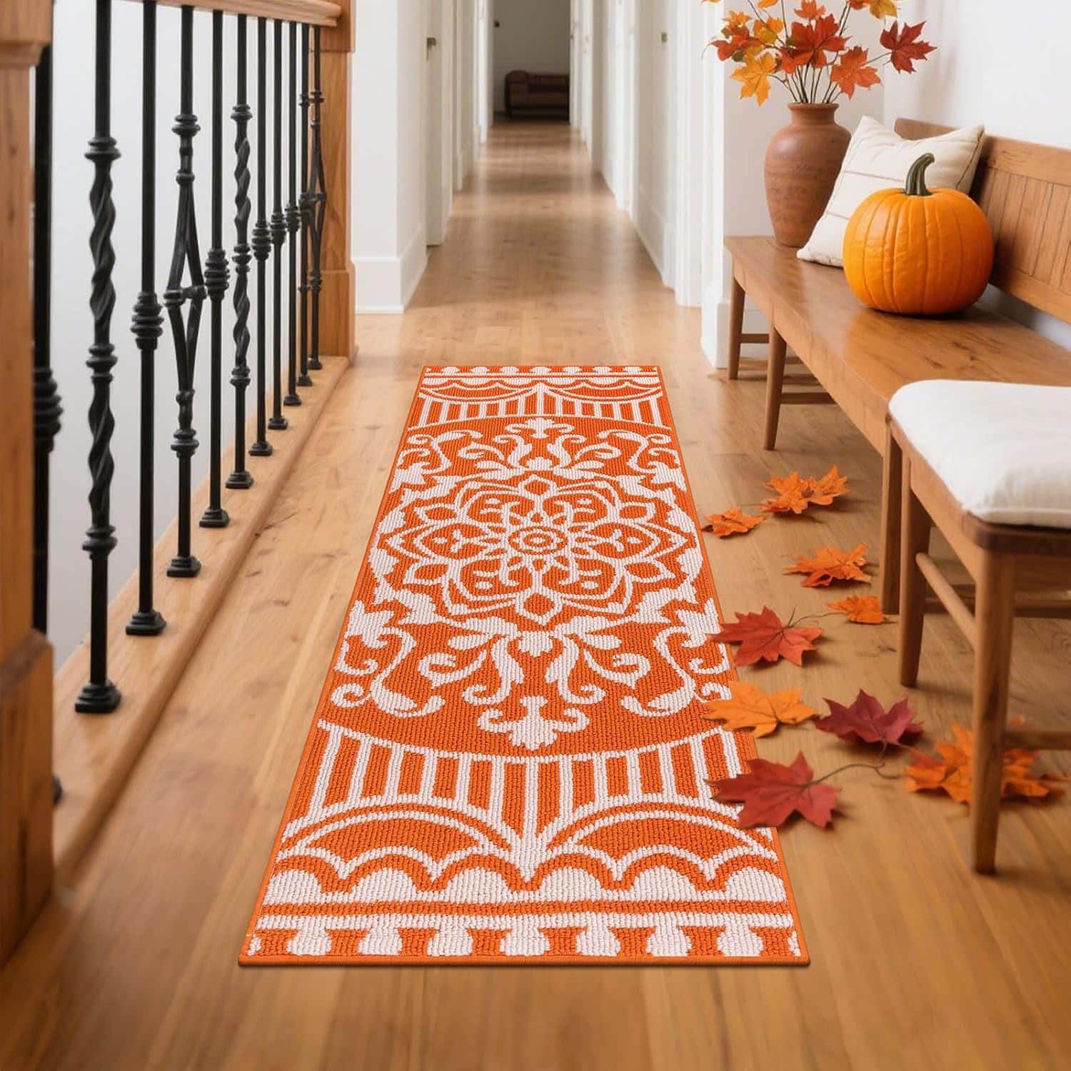 orange runner rug