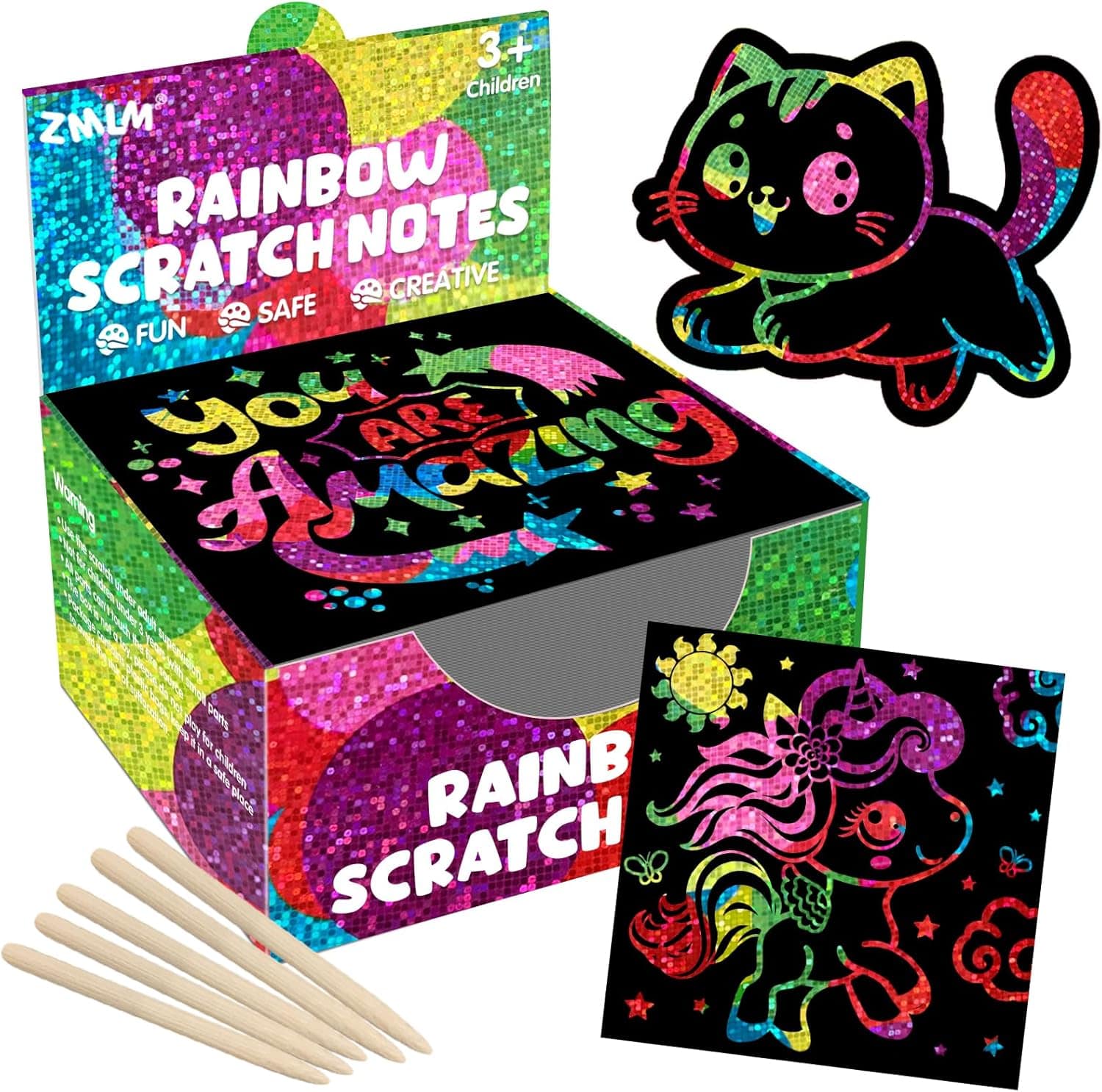rainbow scratch art