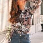 sheer floral mesh top
