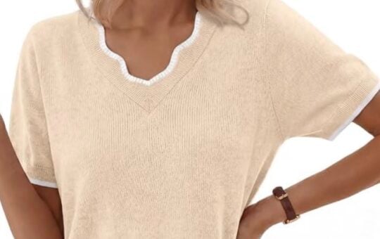 short sleeve v neck sweater gkbk