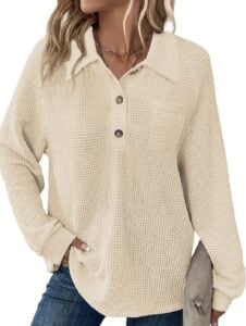 vneck waffle knit tunic balivsa