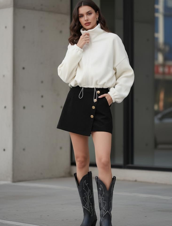 white fleece jacket