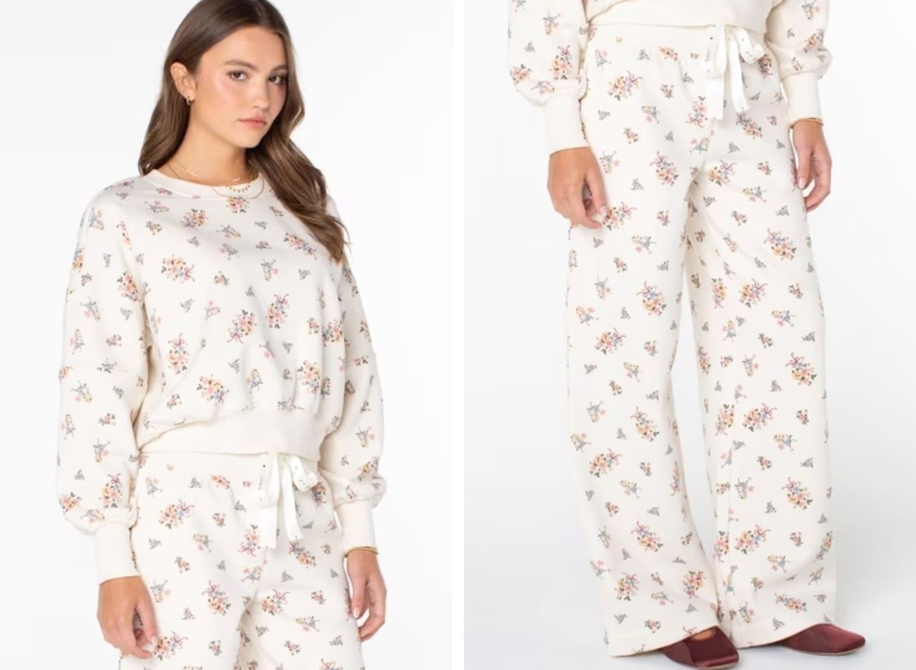 white floral sweats