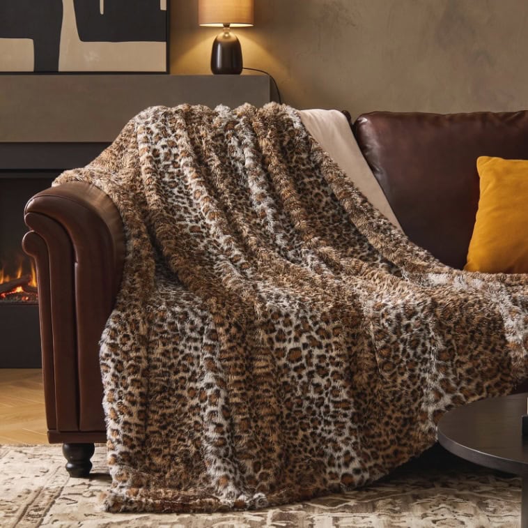 BEDELITE Luxury Faux Fur Leopard Print Blanket BEDELITE Luxury Faux Fur Leopard Print Blanket