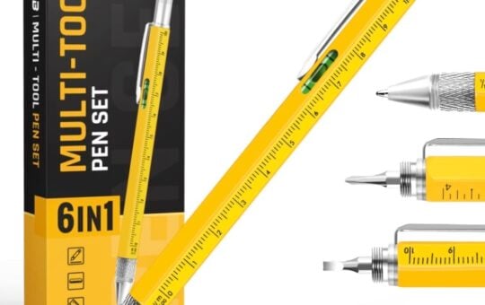 BIIB Gifts for Men 6 in 1 Multitool Pen