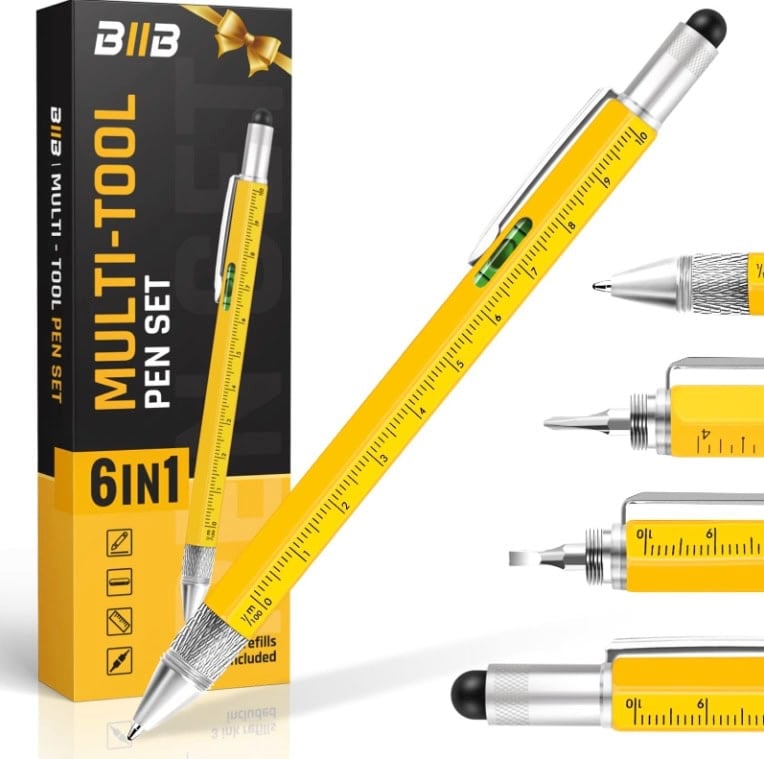 BIIB Gifts for Men 6 in 1 Multitool Pen BIIB Gifts for Men 6 in 1 Multitool Pen