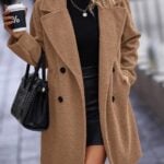 BTFBM Women Faux Fur Coats Lapel Fleece Sherpa Jacket