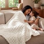 Bedsure Cloud Bubble Soft Cozy Throw Christmas Blankets Gift, White 50×60