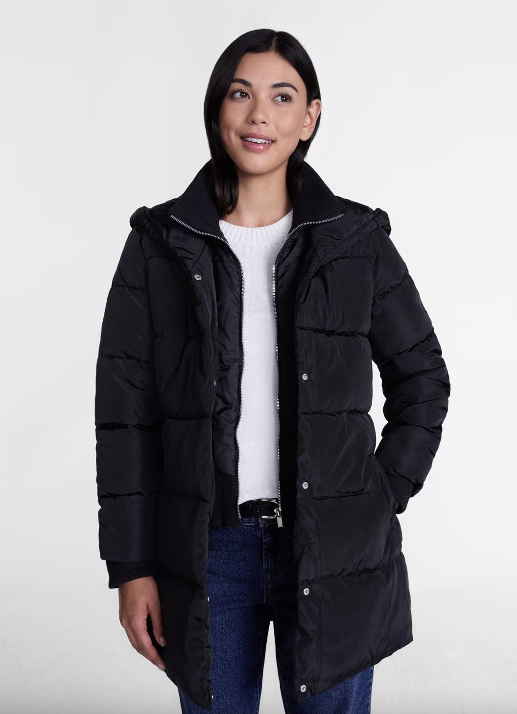 Big Chill Women's Double Zip Front Hooded Puffer Jacket
