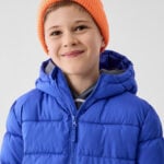 Boys Hooded Puffer Jacket blue