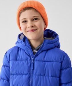 Boys Hooded Puffer Jacket blue