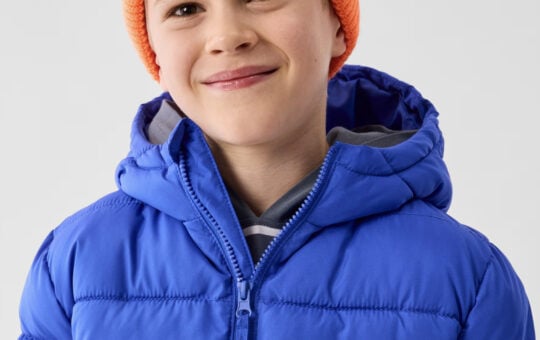 Boys Hooded Puffer Jacket blue