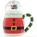 Ceramic Santa Christmas Mug with Snow Globe Lid, Multicolor, 15 fl oz