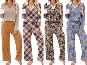 Ekouaer Waffle Knit Lounge Set