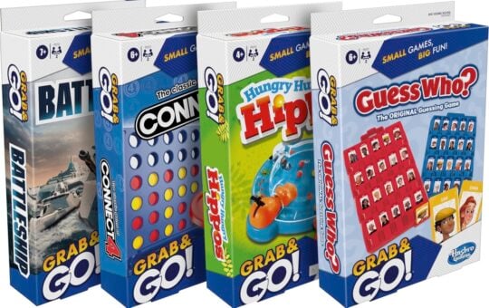 Hasbro Grab & Go! Travel Game Bundle 4 Pack
