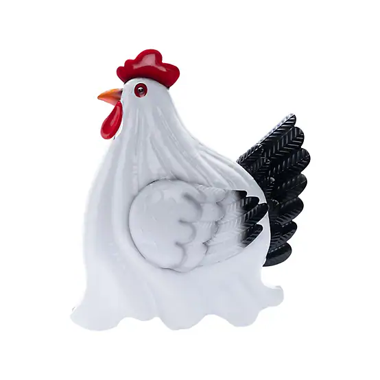 Red Shed 18.5 in. Metal Ghost Hen Halloween Statue
