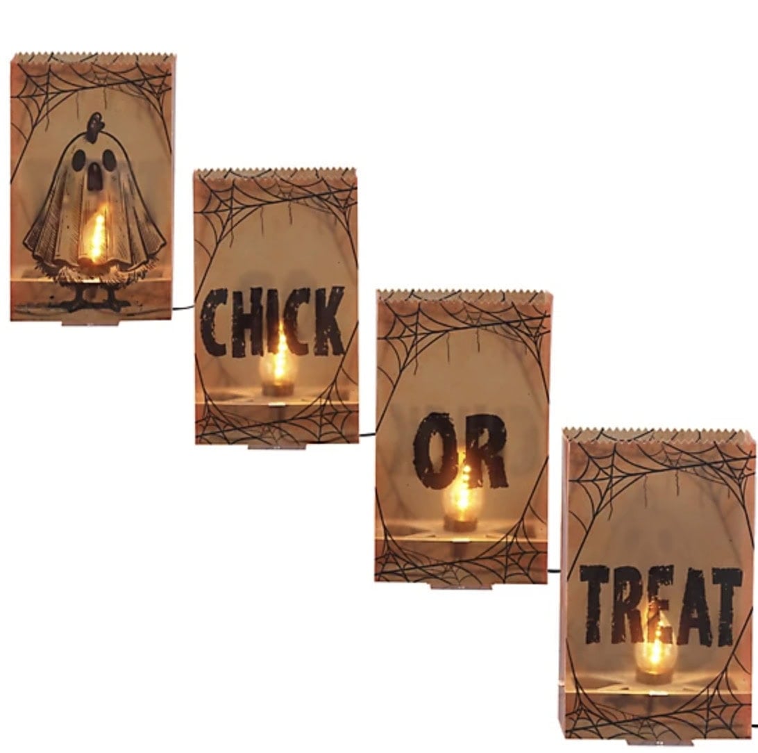 Red Shed 60 in. 4 Light Indoor:Outdoor LED Luminary Flickering String Lights, Orange