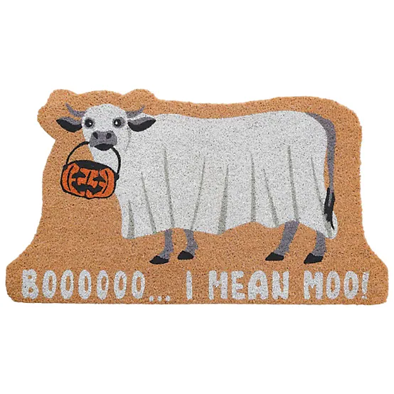 Red Shed Boo Moo Coir Halloween Door Mat, 27 in.