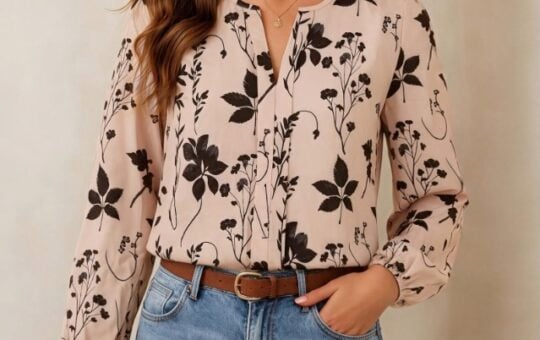 Rioofinx Long Sleeve V Neck Shirt