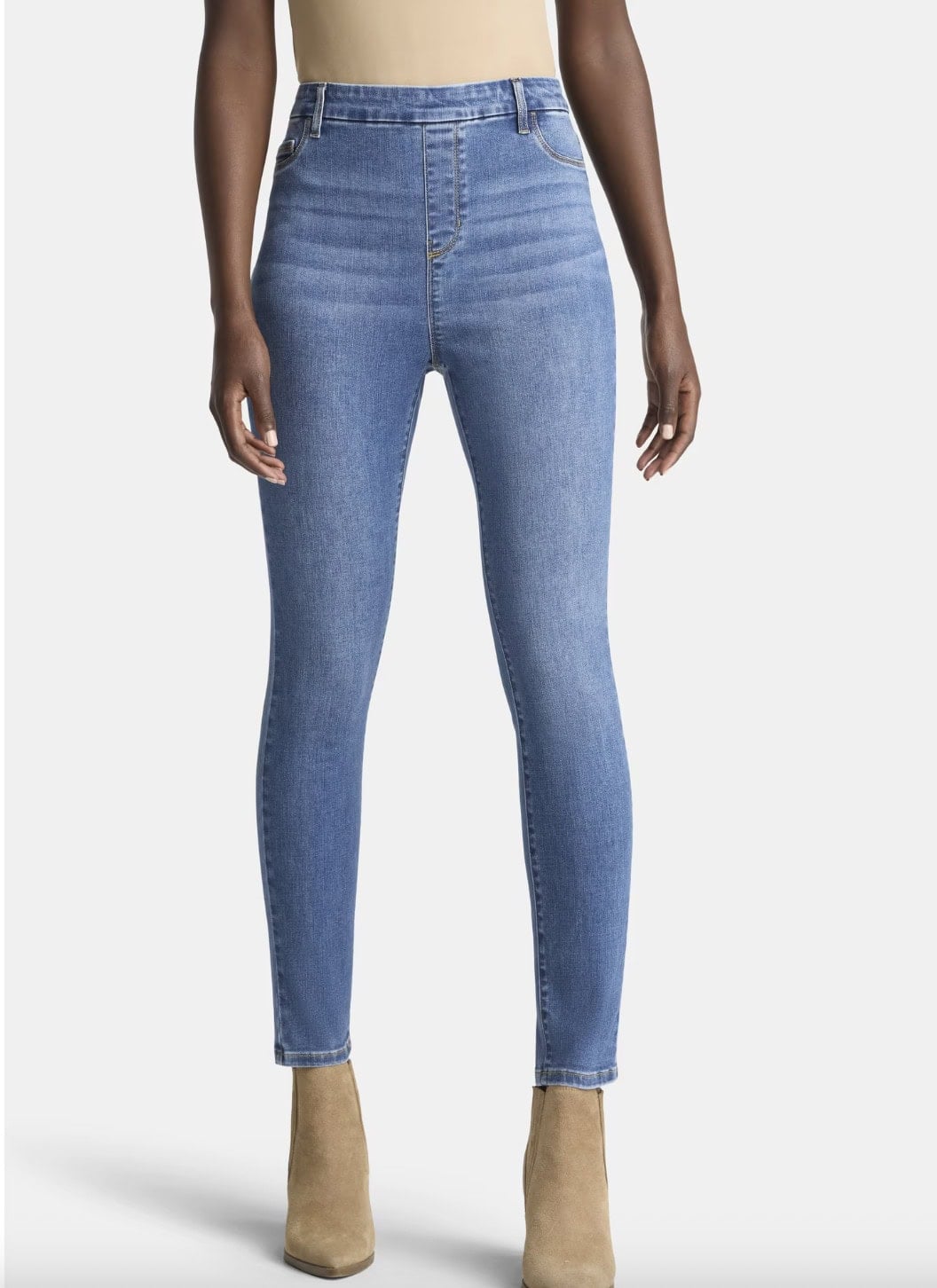 Time and Tru Women's High Rise Skinny Leg Denim Jegging