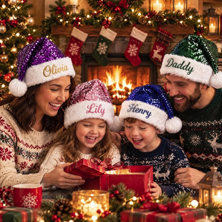 VKPOYNRO Personalized Christmas Santa Hats
