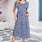 WNEEDU Women's Summer Midi Dress