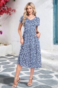 WNEEDU Women's Summer Midi Dress