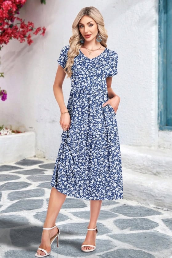 WNEEDU Women's Summer Midi Dress