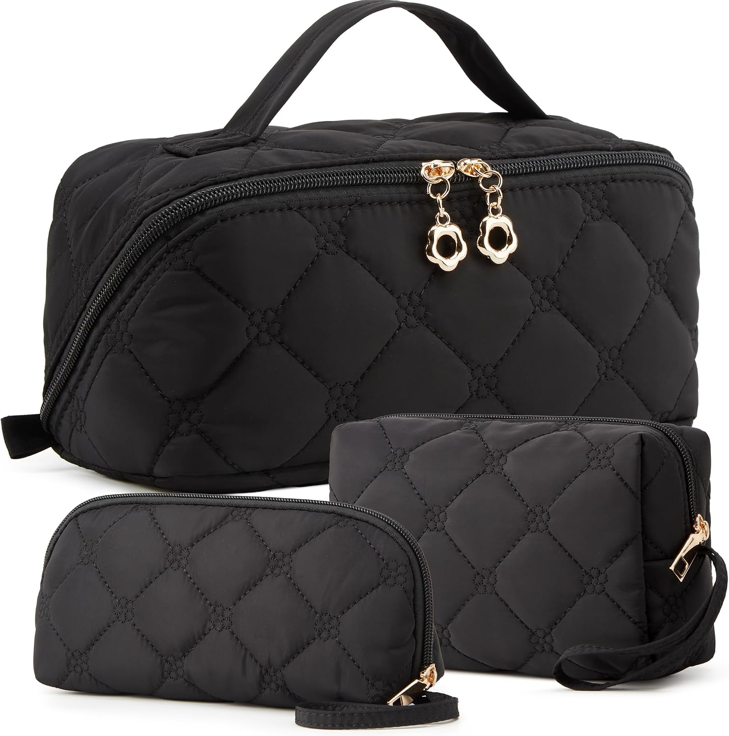 YTL Travel Makeup Bag, Puffer Cosmetic Organizer Bags, Women Toiletry Case
