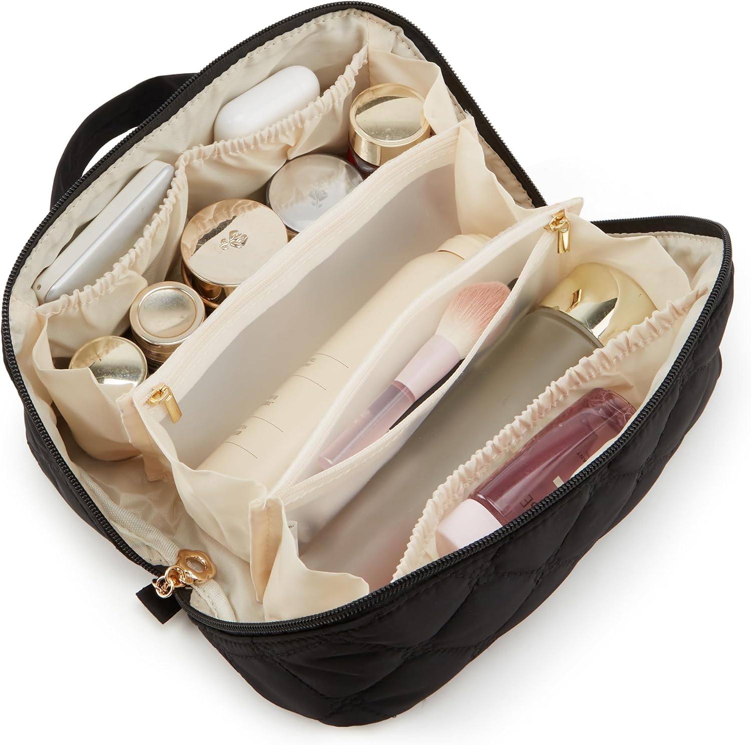YTL Travel Makeup Bag, Puffer Cosmetic Organizer Bags, Women Toiletry Case2