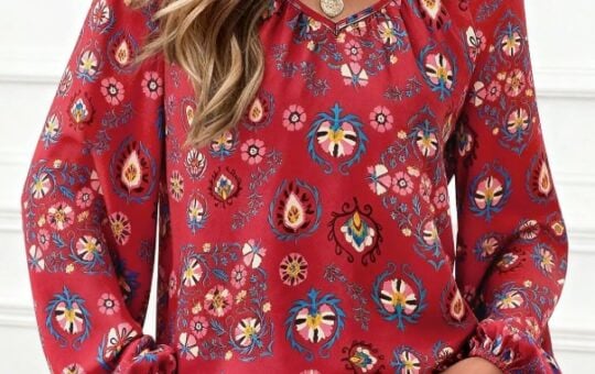Zenlonr V Neck Womens Fall Top