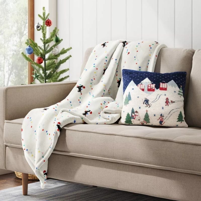 dog lights throw blanket