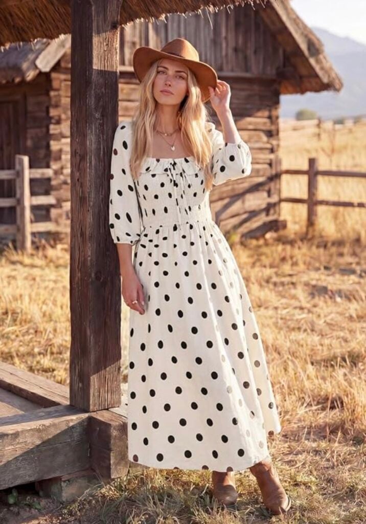 fall boho maxi dress with pockets white and polka dot kate kasin fall boho maxi dress with pockets white and polka dot kate kasin