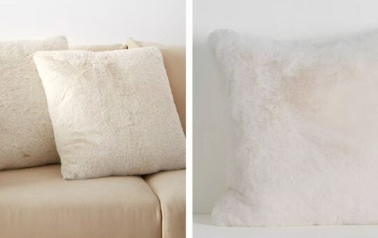 faux fur cream pillow dupe