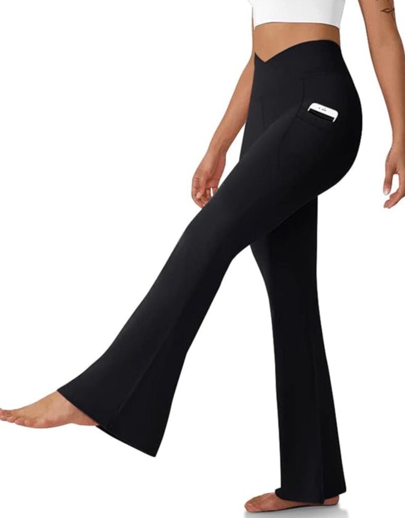flare yoga pants with pockets dlooda