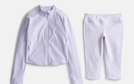 girls athletic works buttercore jacket and capri set purple