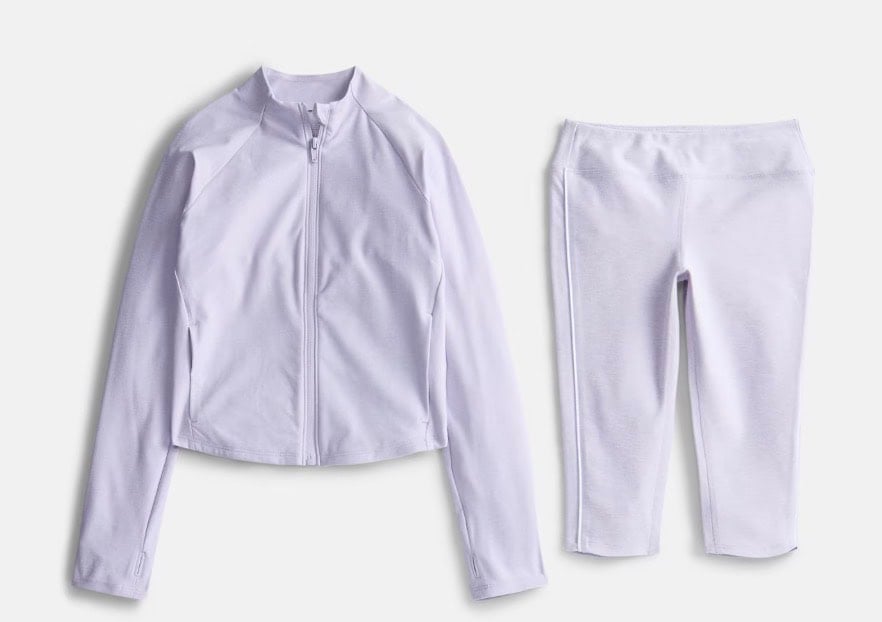 girls athletic works buttercore jacket and capri set purple