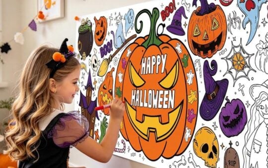 happy halloween coloring tablecloth (1)