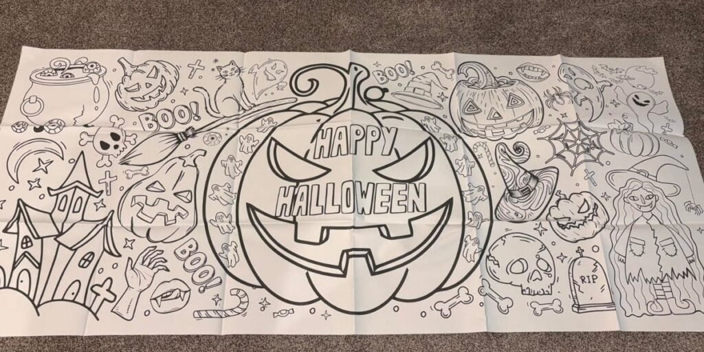 happy halloween coloring tablecloth