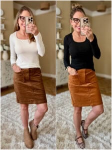 mary longer denim skirt